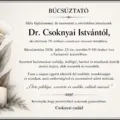 Elhunyt Dr. Csoknyai István